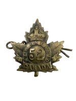 WW1 Canadian CEF 52nd Battalion Cap Badge