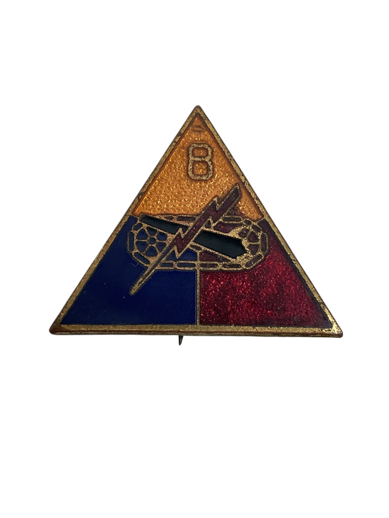 WW2 US Army DUI Distinctive Uniform Insignia 8th Armored Division Badge Pin WW2 US Army DUI Distinctive Uniform Insignia 8th Armored Division Badge Pin