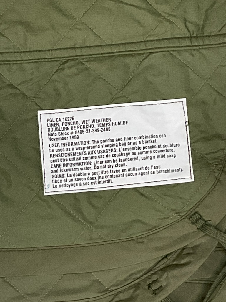 Canadian Forces OD Green Ranger Blanket Poncho Liner Canadian Forces OD Green Ranger Blanket Poncho Liner
