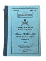 Canadian Forces 106mm Recoilless Anti-Tank Gun M40A1 1959 Used Softcover Reference Book