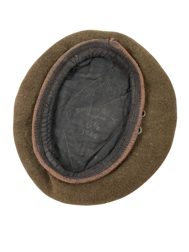WW2 Canadian Army Khaki Beret Size 6 7/8 Dated 1944 WW2 Canadian Army Khaki Beret Size 6 7/8 Dated 1944