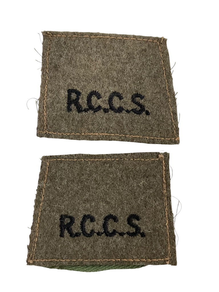 WW2 Royal Canadian Corps of Signals RCCS Battledress Slip-Ons Insignia Pair WW2 Royal Canadian Corps of Signals RCCS Battledress Slip-Ons Insignia Pair