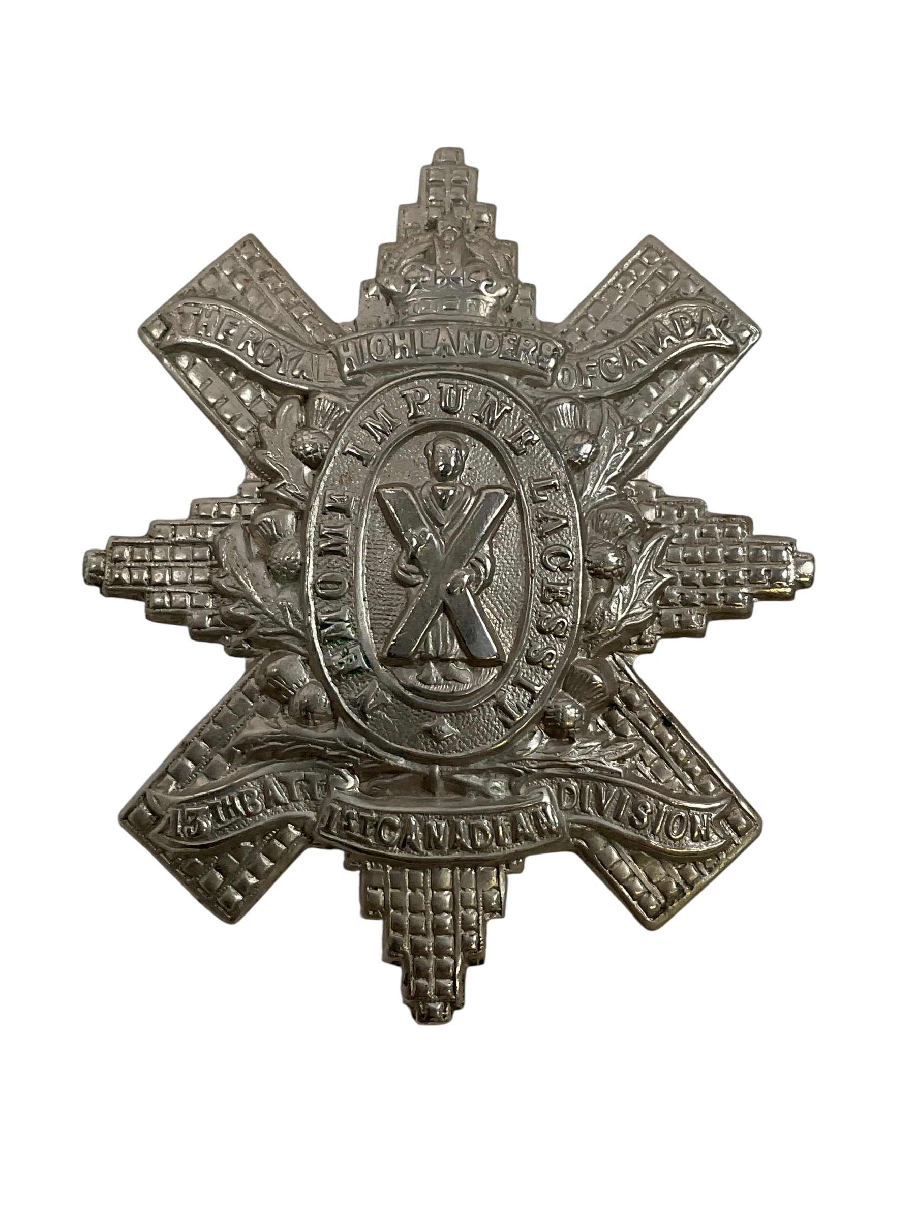 WW1 Canadian CEF 13th Battalion Black Watch Cap Badge WW1 Canadian CEF 13th Battalion Black Watch Cap Badge