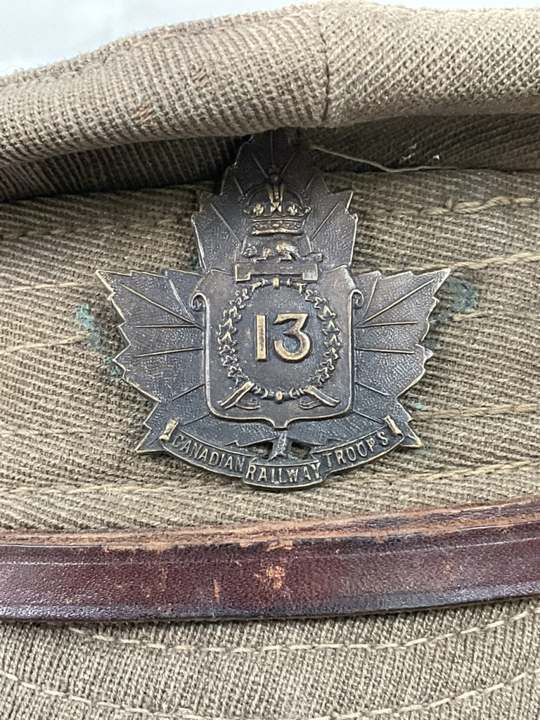 WW1 Canadian CEF 13th CRT Denim Trench Cap Size 6 7/8 Dated 1918 WW1 Canadian CEF 13th CRT Denim Trench Cap Size 6 7/8 Dated 1918