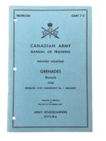 Canadian Army Infantry Weapons Grenades Revised 1956 Used Softcover Reference Book