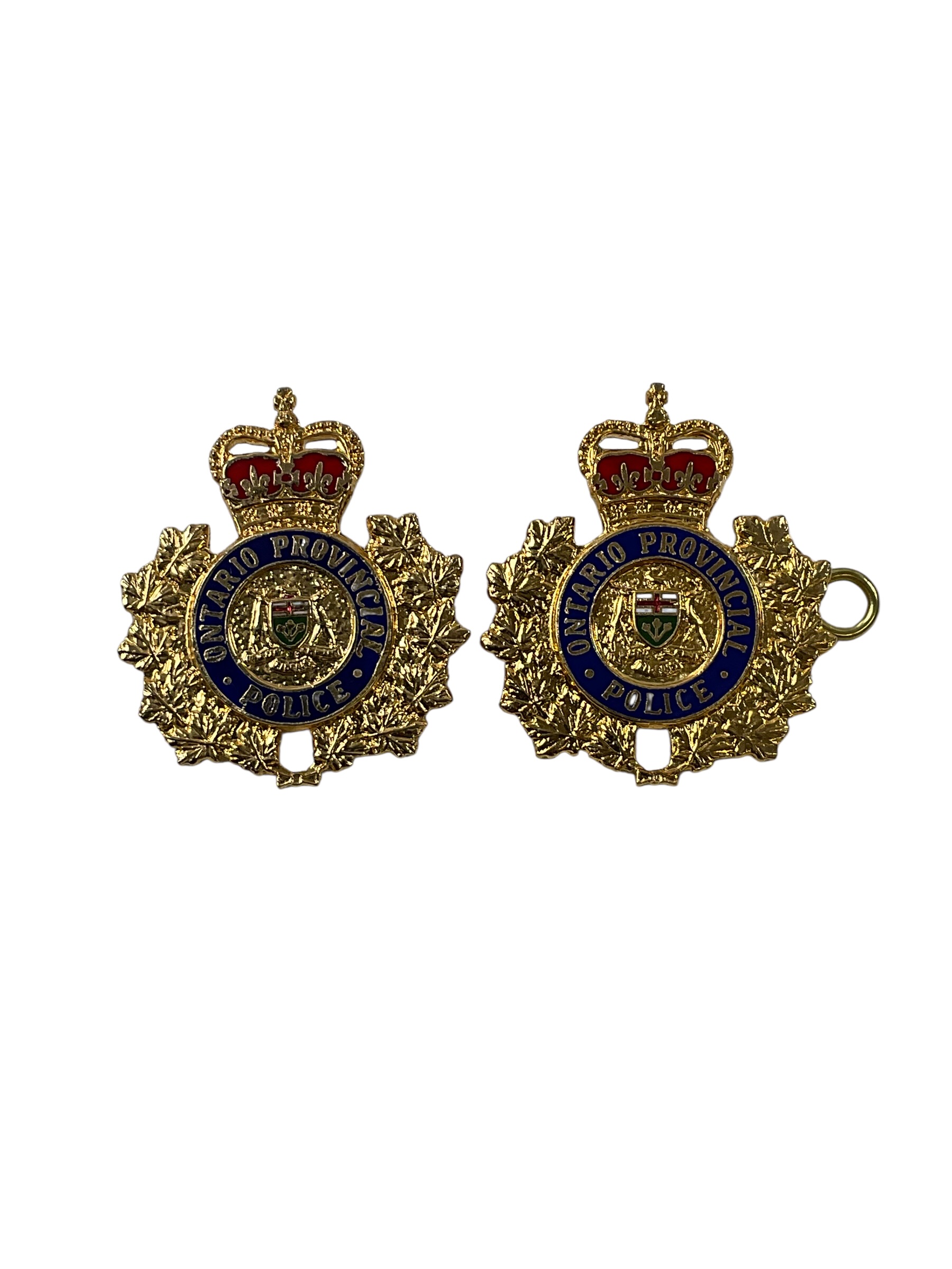 Canadian Ontario Provincial Police OPP Collars Insignia Pair Canadian Ontario Provincial Police OPP Collars Insignia Pair