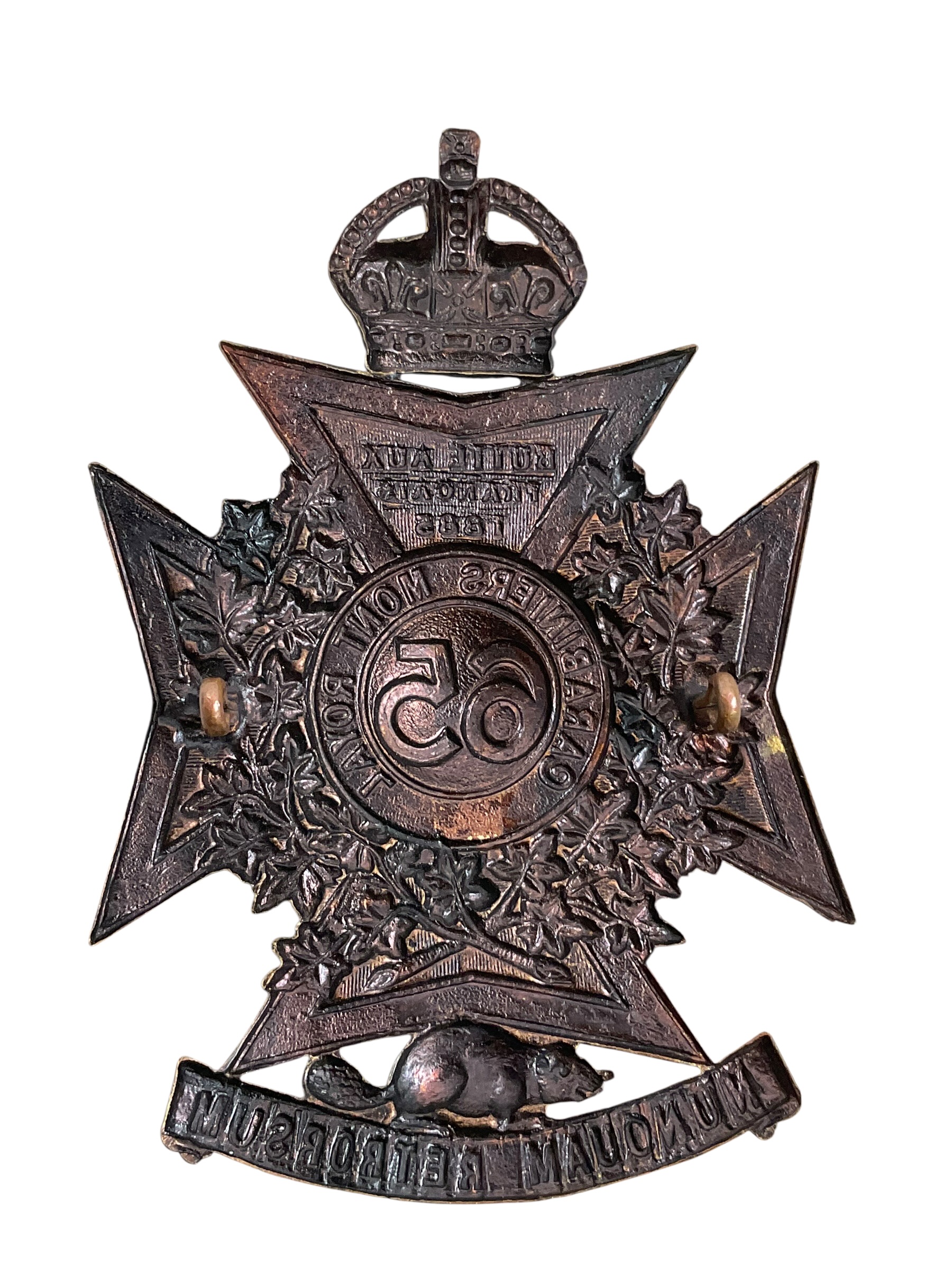 Canadian 65th Carabiniers Mont Royal Helmet Plate Canadian 65th Carabiniers Mont Royal Helmet Plate