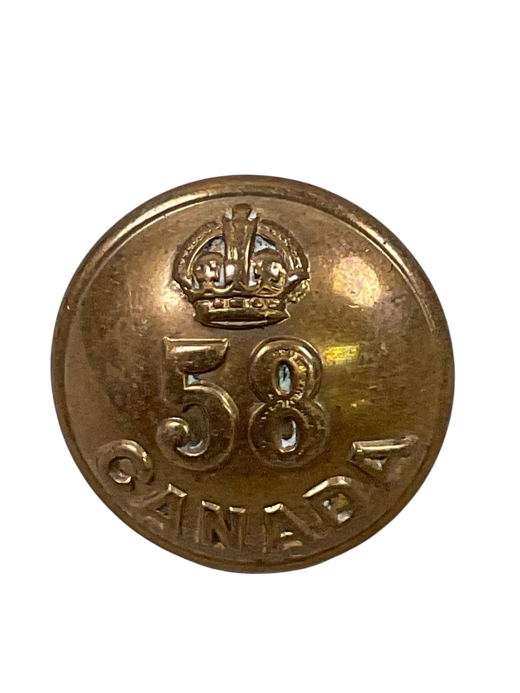 WW1 Canadian CEF 58th Battalion Medium Size Officer's Pocket Button WW1 Canadian CEF 58th Battalion Medium Size Officer's Pocket Button