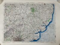 WW2 British RAF Eastern Counties South Map 23" X 32 1/2"