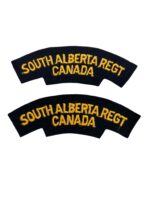 WW2 Canadian South Alberta Regiment Shoulder Titles Insignia Pair British Made WW2 Canadian South Alberta Regiment Shoulder Titles Insignia Pair British Made