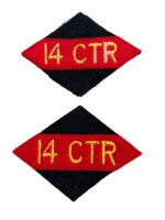 WW2 Canadian 14th Calgary Tank Regiment 14 CTR Armoured Corps Patches Pair British Made WW2 Canadian 14th Calgary Tank Regiment 14 CTR Armoured Corps Patches Pair British Made