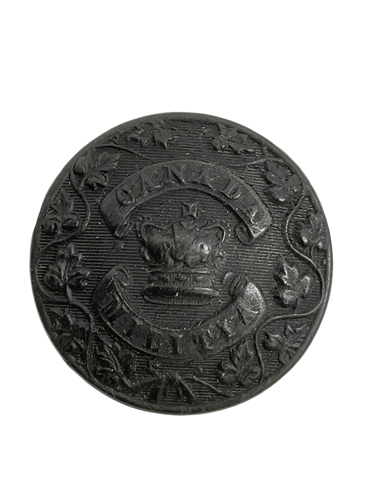 Canadian Militia Rifle Regiment Black Large Size Button Canadian Militia Rifle Regiment Black Large Size Button