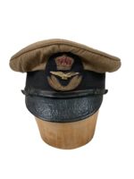 WW1 British RAF Officer's Khaki Peak Cap Hat Size 7 1/4