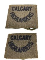 WW2 Canadian Calgary Highlanders Battledress Slip-Ons Insignia Pair WW2 Canadian Calgary Highlanders Battledress Slip-Ons Insignia Pair