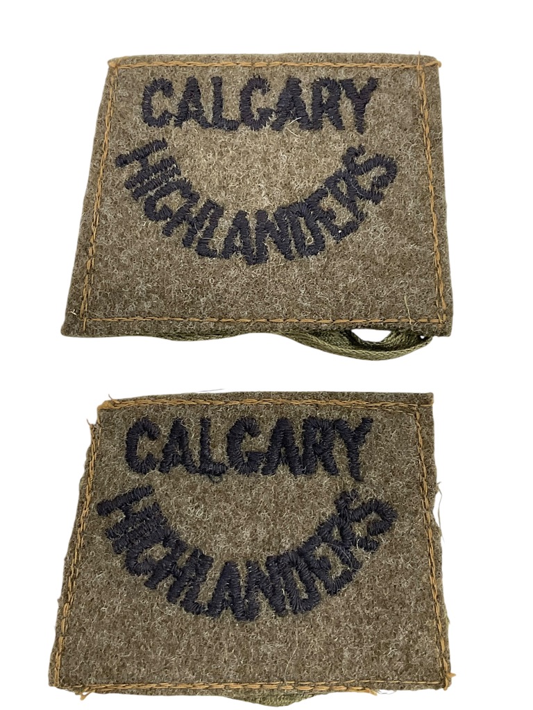 WW2 Canadian Calgary Highlanders Battledress Slip-Ons Insignia Pair WW2 Canadian Calgary Highlanders Battledress Slip-Ons Insignia Pair