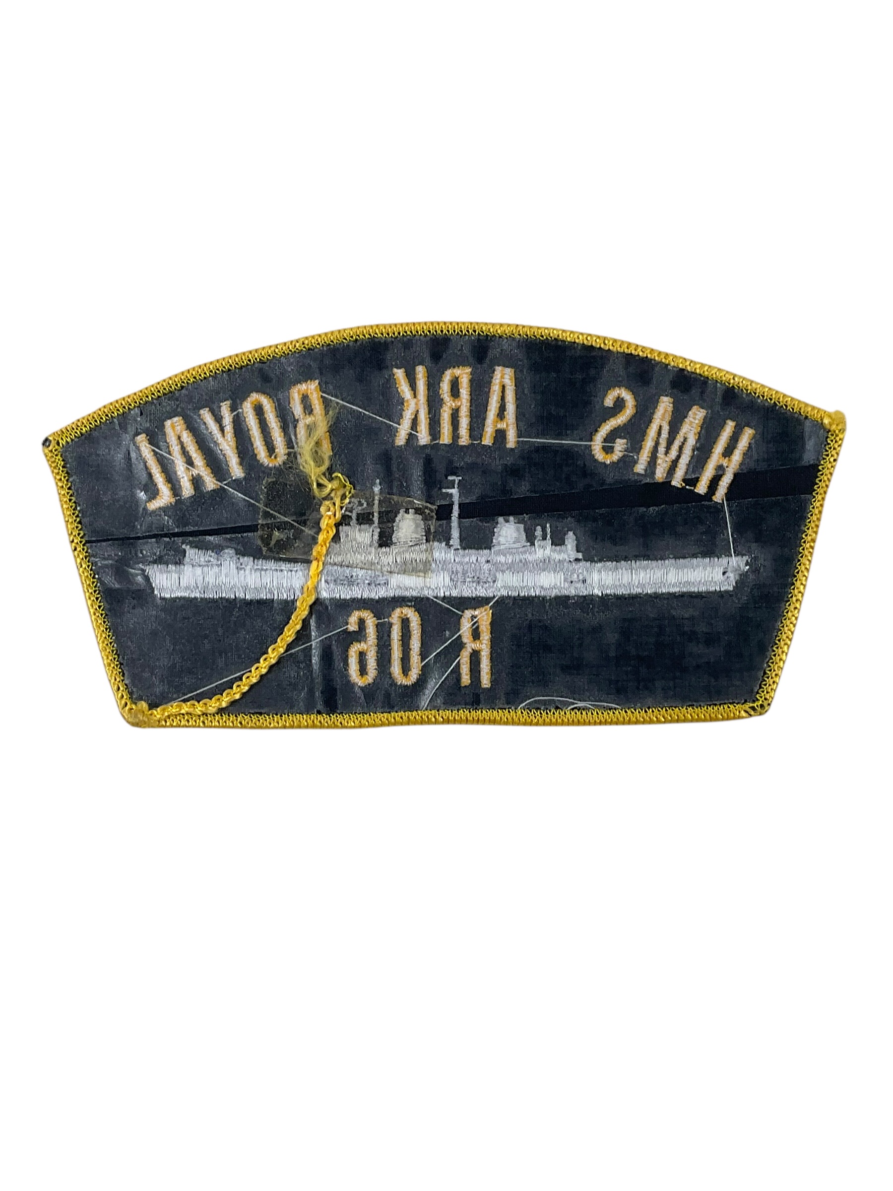 British Royal Navy HMS Ark Royal Aircraft Carrier R06 Ships Crest Patch British Royal Navy HMS Ark Royal Aircraft Carrier R06 Ships Crest Patch