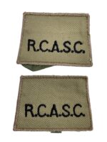 WW2 Royal Canadian Army Service Corps RCASC Tropical Slip-Ons Insignia Pair WW2 Royal Canadian Army Service Corps RCASC Tropical Slip-Ons Insignia Pair