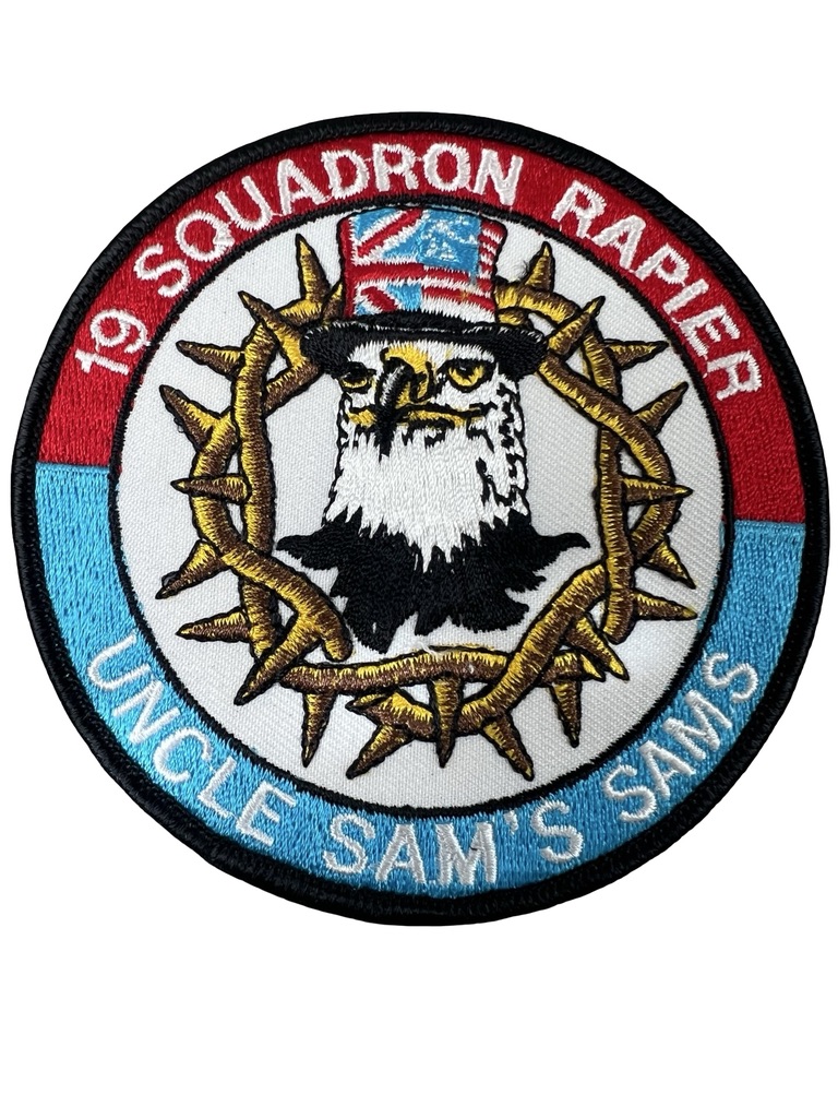 US USMC 19 Squadron Rapier Uncle Sam's Sams Squadron Patch US USMC 19 Squadron Rapier Uncle Sam's Sams Squadron Patch