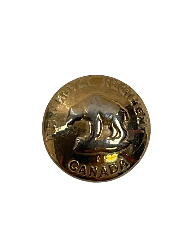 WW2 Canadian 1st Battalion Royal Regiment of Canada Small Size Hat Button WW2 Canadian 1st Battalion Royal Regiment of Canada Small Size Hat Button