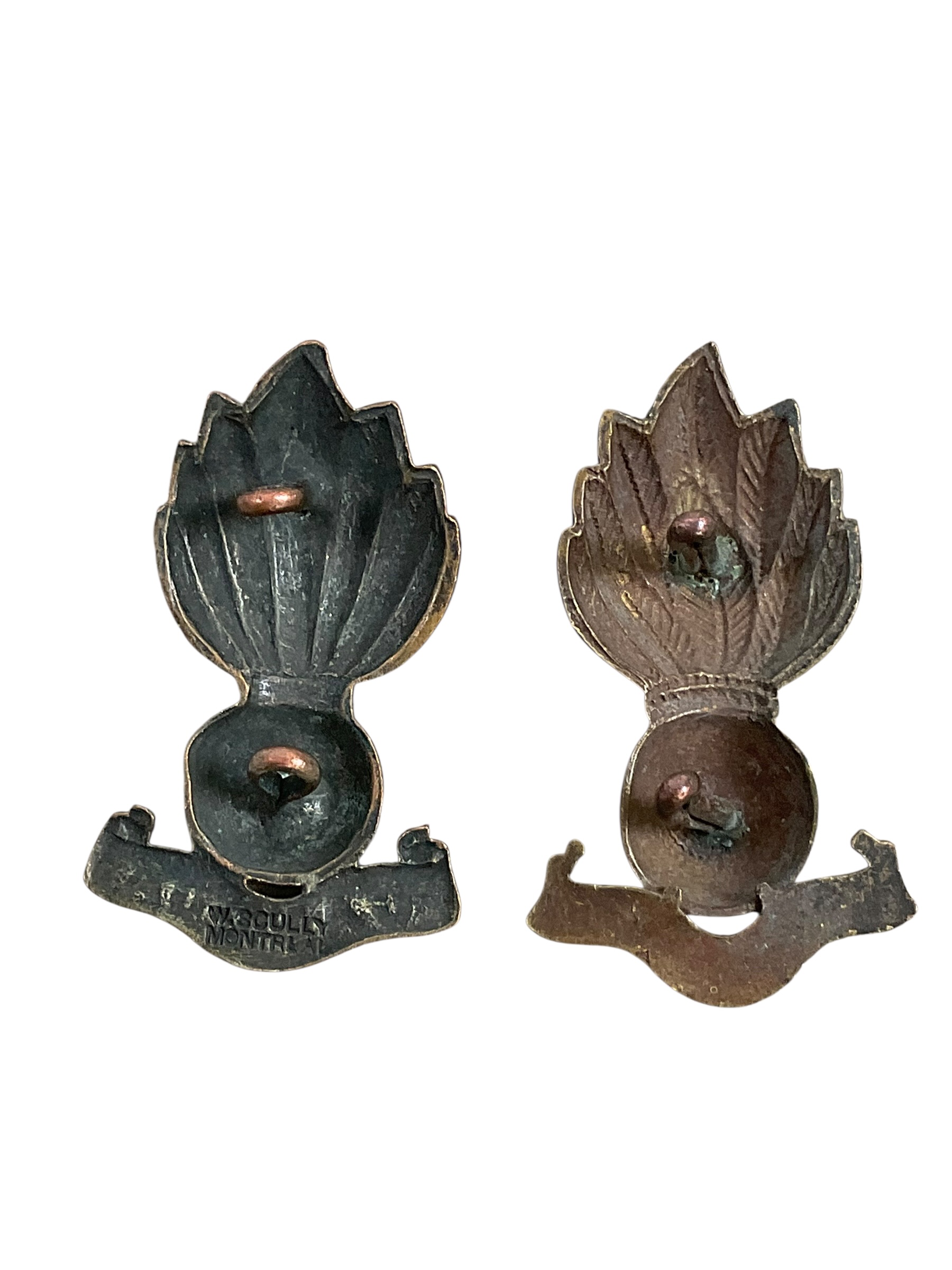 WW1 Canadian CEF CFA Artillery Officer's OSD Collars Insignia Pair WW1 Canadian CEF CFA Artillery Officer's OSD Collars Insignia Pair