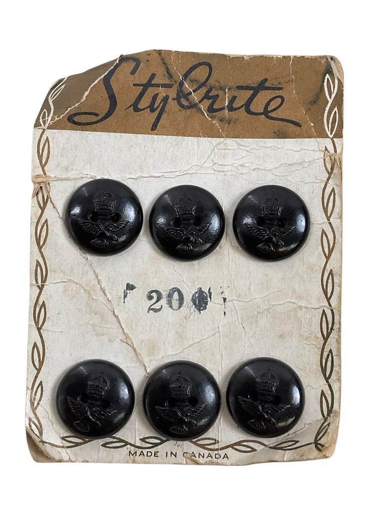 WW2 British RAF Bakelite Button Set X 6 WW2 British RAF Bakelite Button Set X 6