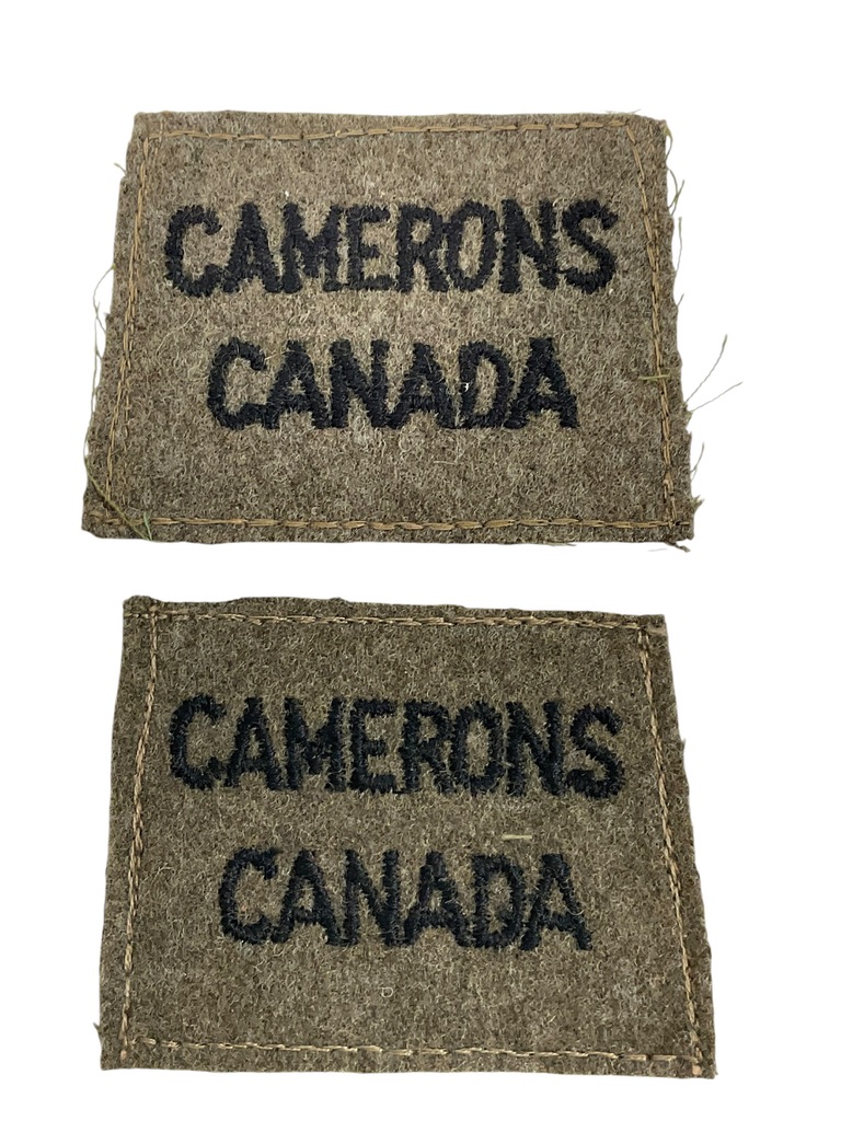 WW2 Canadian Camerons Highlanders Canada Battledress Slip-Ons Insignia Pair WW2 Canadian Camerons Highlanders Canada Battledress Slip-Ons Insignia Pair