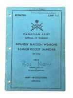 Canadian Army Infantry Platoon Weapons 3.5 Inch Rocket Launcher 1955 Used Softcover Reference Book