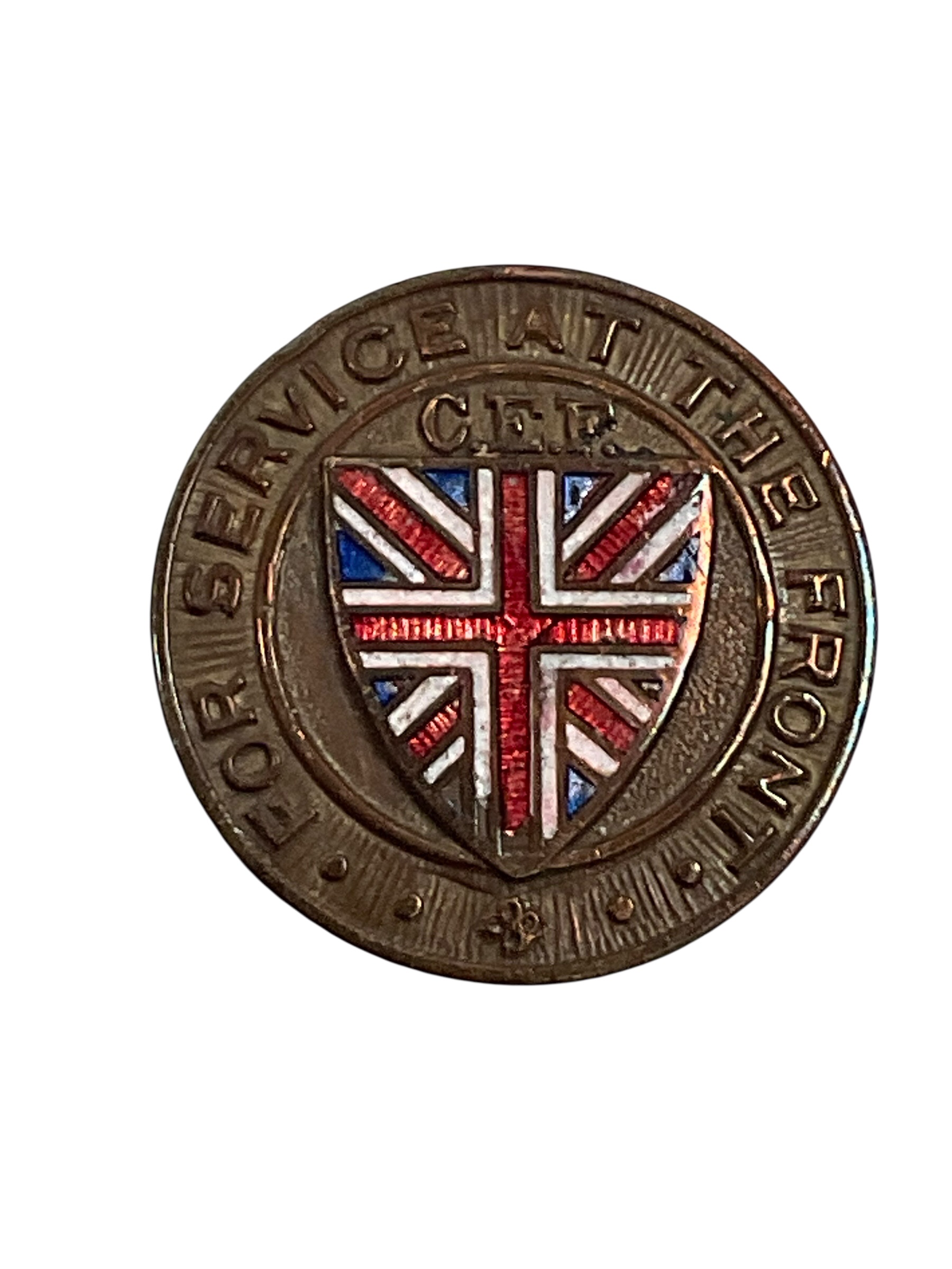WW1 Canadian CEF For Service at the Front Badge 399765 WW1 Canadian CEF For Service at the Front Badge 399765