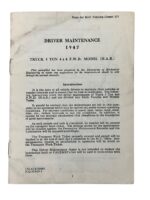 WW2 Canadian Driver Maintenance 1974 Truck 3 Ton 4 X 4 FWD Model HAR Used Softcover Reference Book