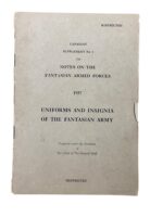 Canadian Army Uniforms and Insignia of the Fantasian Army 1957 Supplement No 1 Used Softcover Reference Book
