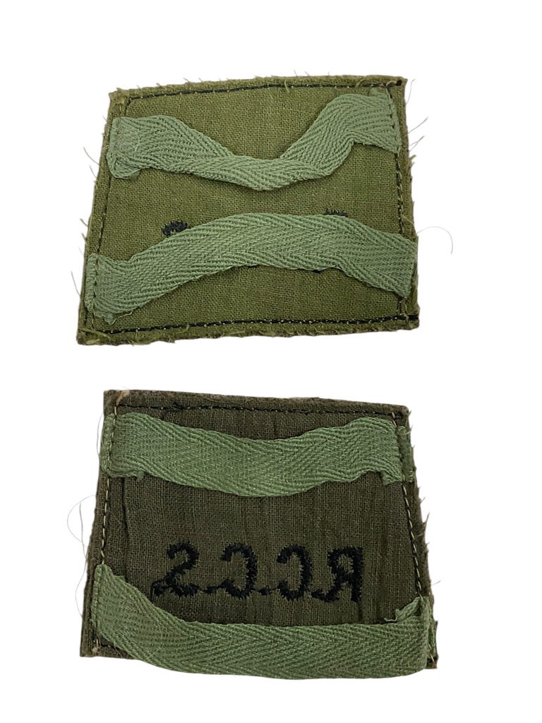 WW2 Royal Canadian Corps of Signals RCCS Battledress Slip-Ons Insignia Pair WW2 Royal Canadian Corps of Signals RCCS Battledress Slip-Ons Insignia Pair