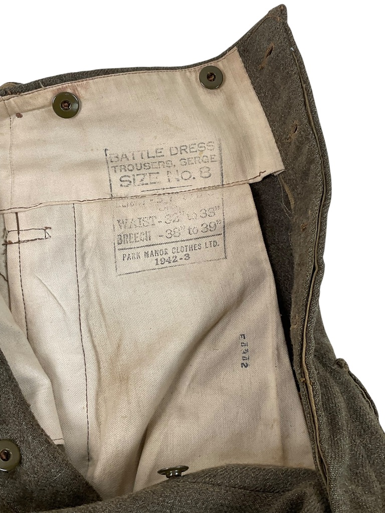 WW2 Canadian Army Battledress Trousers Pants Size 8 Dated 1942 WW2 Canadian Army Battledress Trousers Pants Size 8 Dated 1942