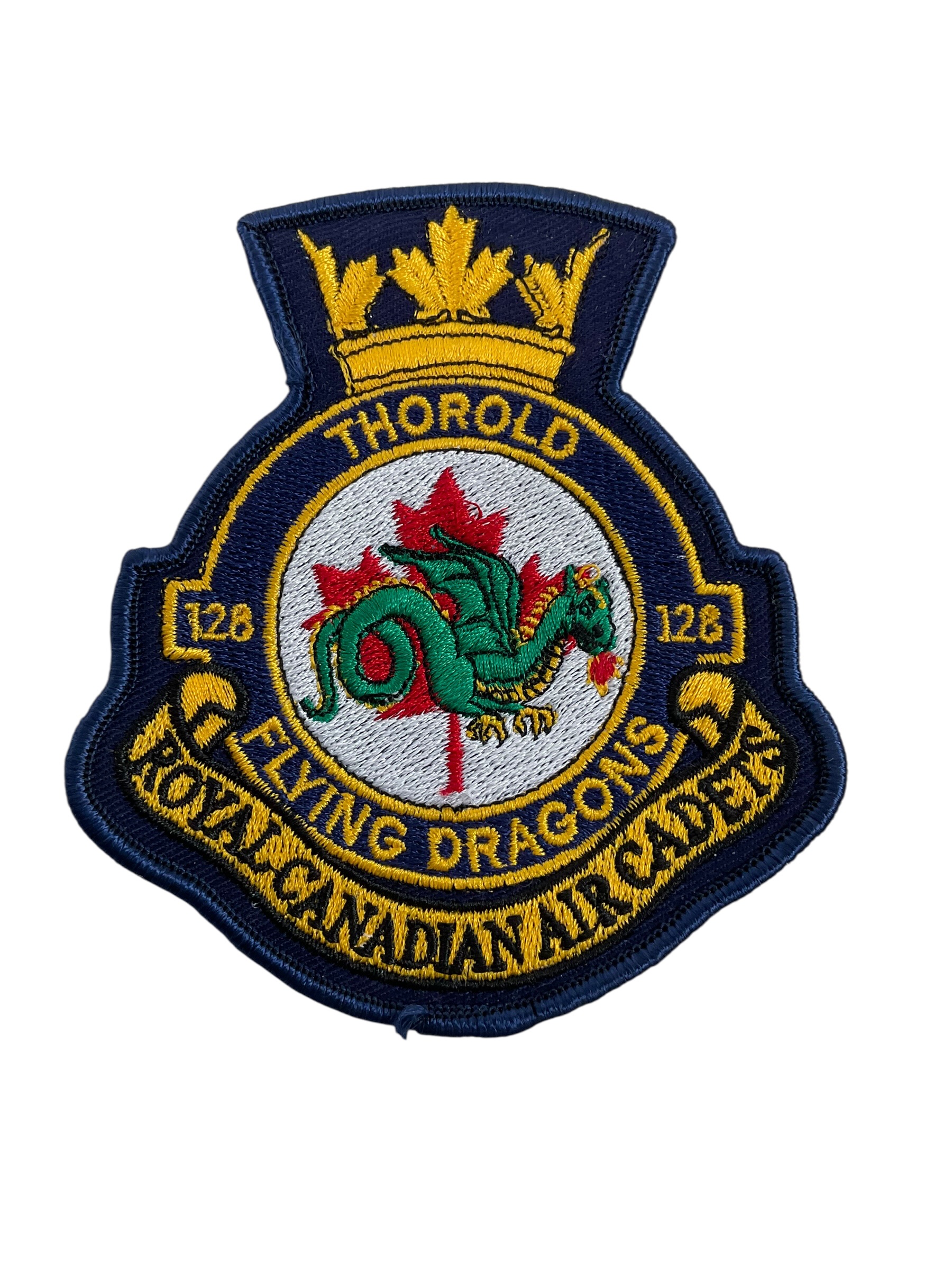 Royal Canadian Air Cadets Thorold 128 Squadron Flying Dragons Heraldic Colour Crest Patch Royal Canadian Air Cadets Thorold 128 Squadron Flying Dragons Heraldic Colour Crest Patch