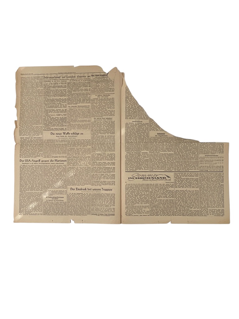 WW2 German Ostdeutscher Beobachte Propaganda Newspaper Dated June 20 1944 WW2 German Ostdeutscher Beobachte Propaganda Newspaper Dated June 20 1944