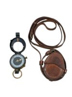 WW1 British BEF Officer's Compass With Leather Carrier Dated 1916