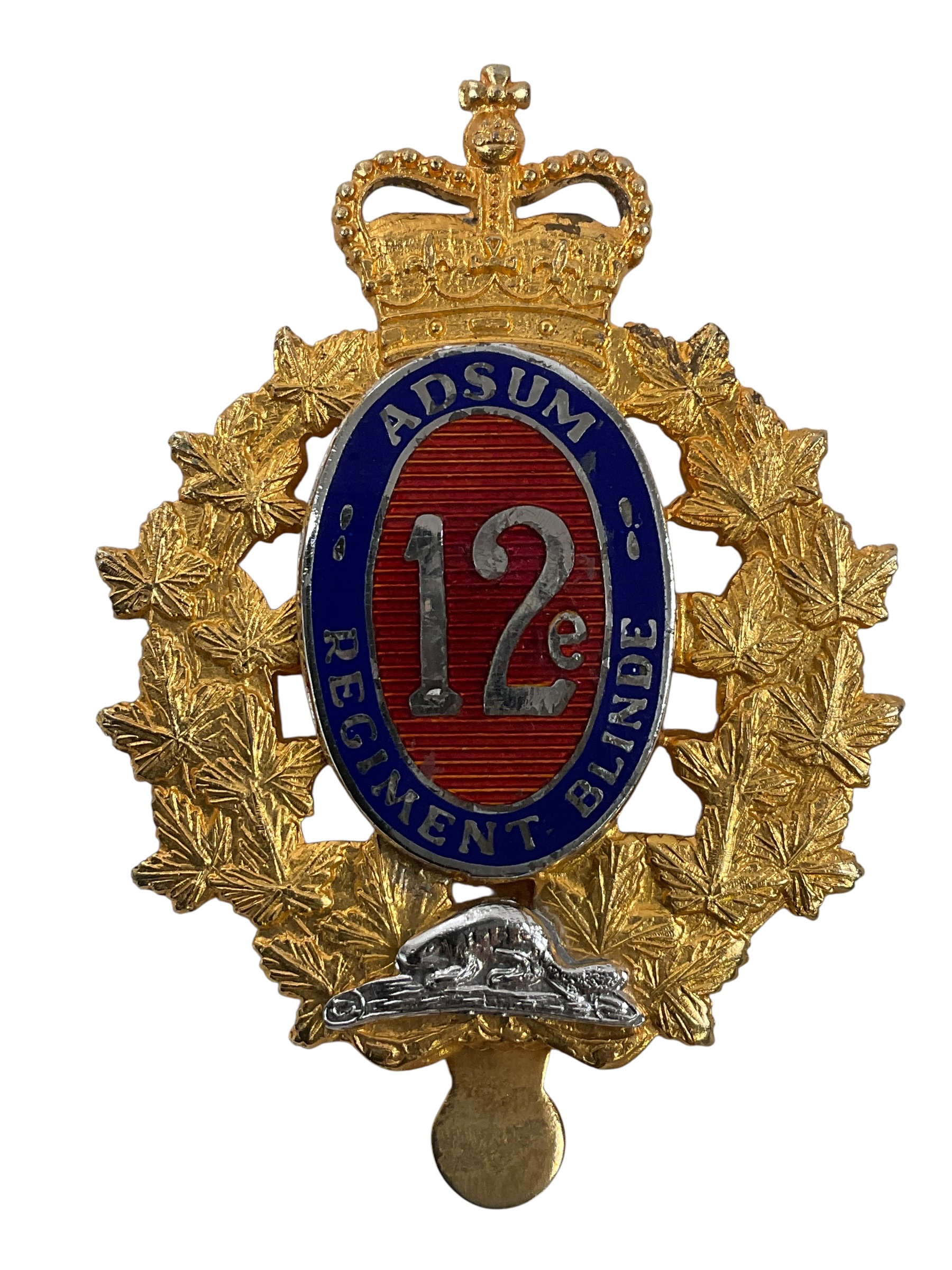 Canadian 12th Regiment Blinde Cap Badge Canadian 12th Regiment Blinde Cap Badge