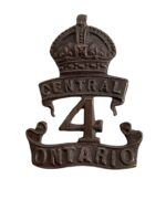 WW1 Canadian CEF 4th Battalion Collar Insignia Single
