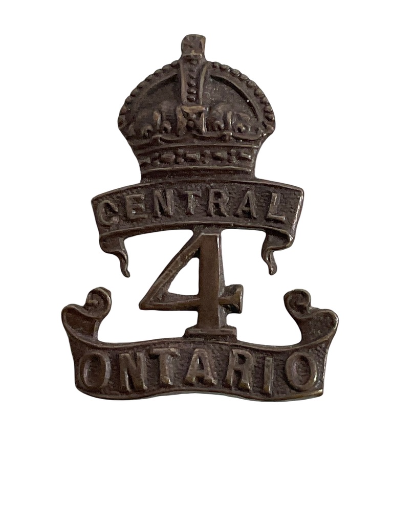 WW1 Canadian CEF 4th Battalion Collar Insignia Single WW1 Canadian CEF 4th Battalion Collar Insignia Single