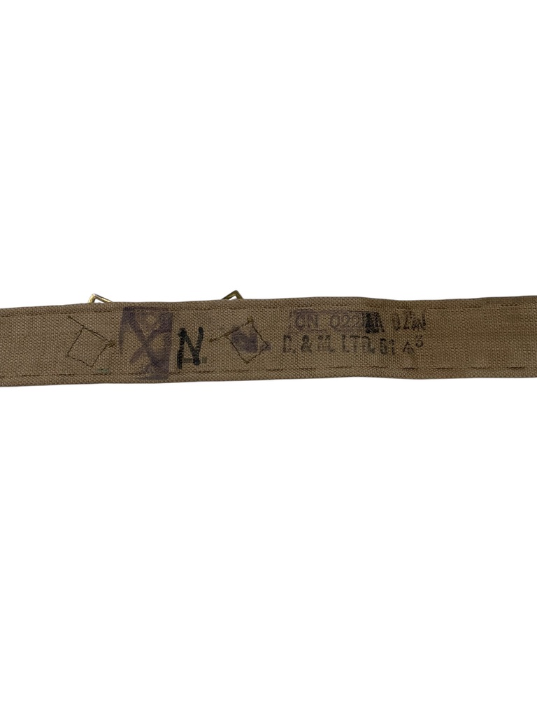 British Army P37 Web Belt Size Large Dated 1951 Broad Arrowed British Army P37 Web Belt Size Large Dated 1951 Broad Arrowed