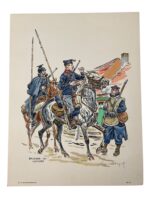 WW1 Belgian Cavalry 1914 Lancers Watercolour 12 3/4" X 9 3/4" Signed No 91