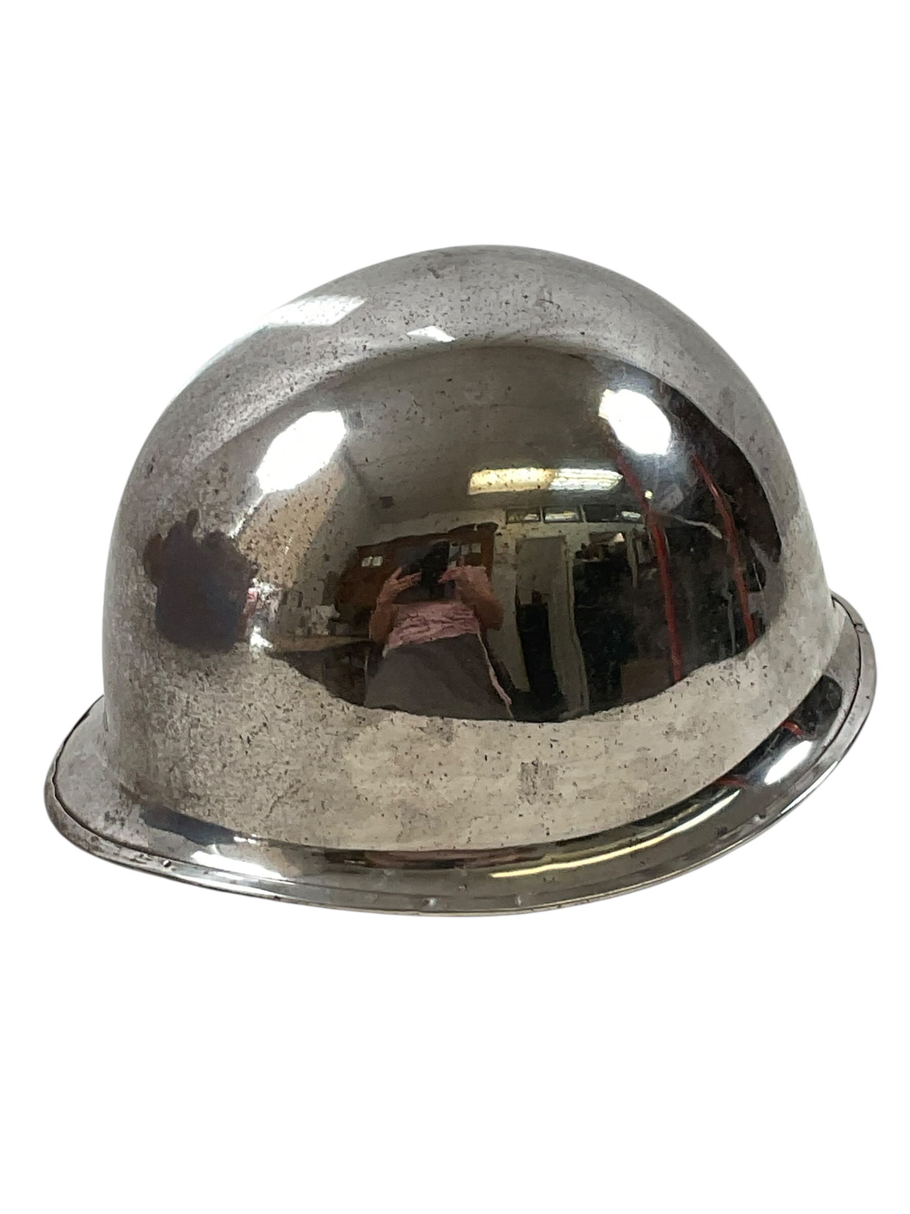 US Vietnam M1 Front Seam Swivel Bale CHROMED Helmet US Vietnam M1 Front Seam Swivel Bale CHROMED Helmet