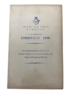 British RAF 54th Fighter Squadron Christmas Dinner Menu Dated 1949
