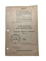 WW2 British Tank Hunting and Destruction Pamphlet No 42 Dated 1940 Used Softcover Reference Book