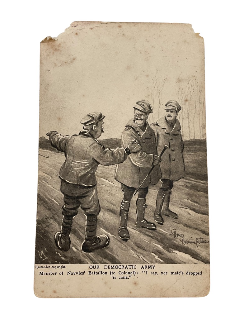 WW1 British BEF Bairnsfather Our Democratic Army Patriotic Post Card WW1 British BEF Bairnsfather Our Democratic Army Patriotic Post Card