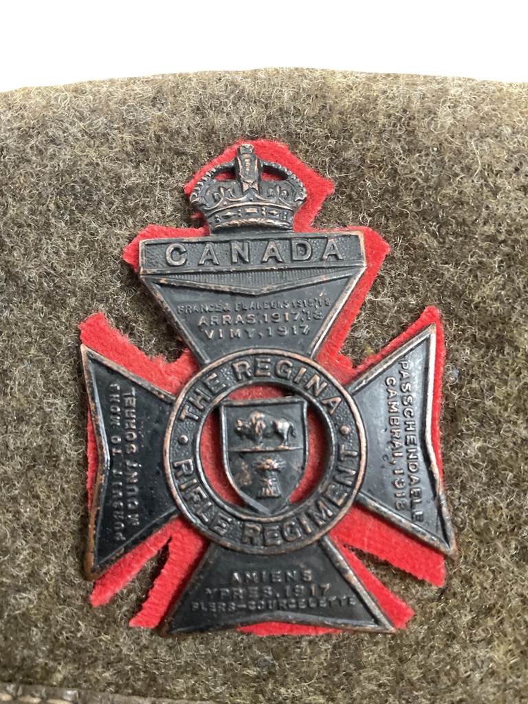 WW2 Canadian The Regina Rifle Regiment Khaki Beret Dated 1945 Size 7 1/8 WW2 Canadian The Regina Rifle Regiment Khaki Beret Dated 1945 Size 7 1/8
