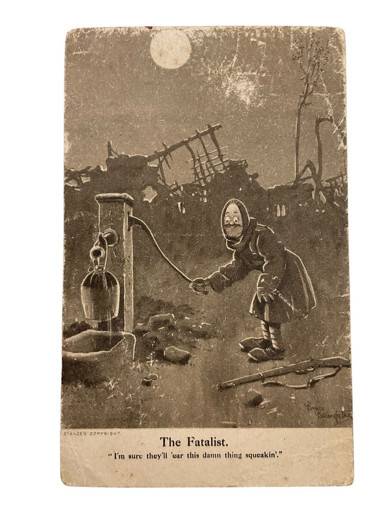 WW1 British BEF Bairnsfather The Fatalist Patriotic Post Card WW1 British BEF Bairnsfather The Fatalist Patriotic Post Card