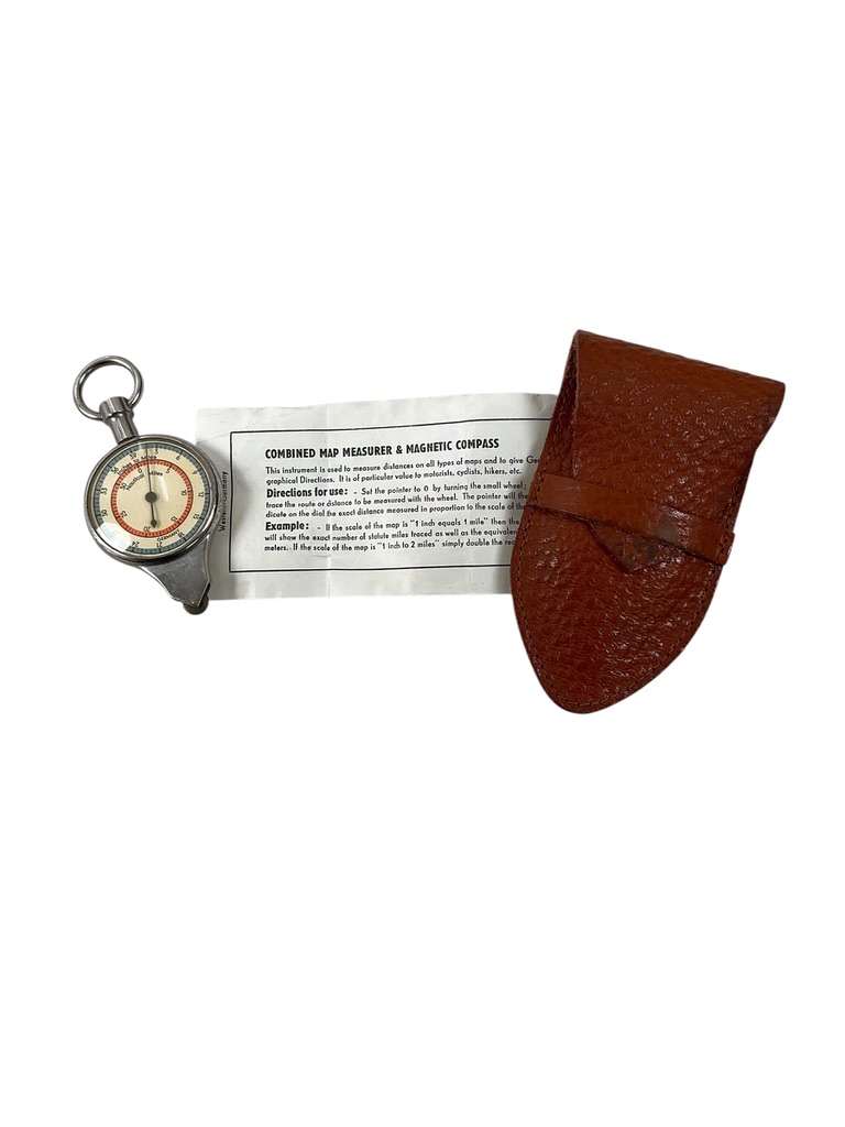 Canadian Army Map Scale Measurement Tool With Brown Leather Case Canadian Army Map Scale Measurement Tool With Brown Leather Case