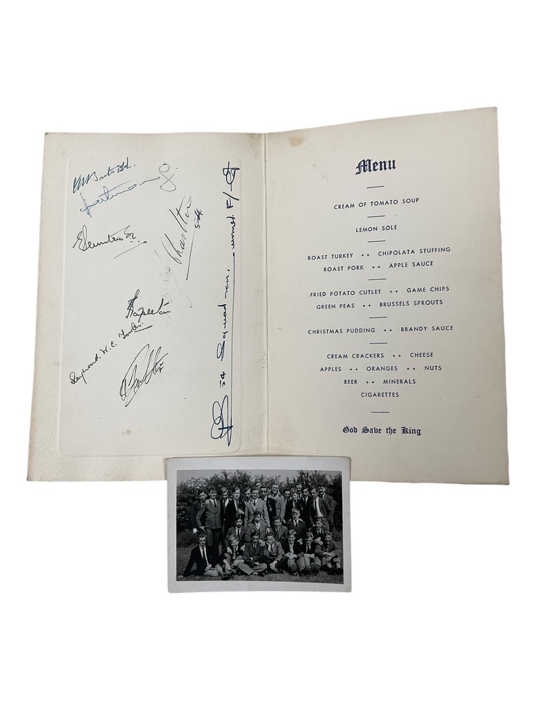 British RAF 54th Fighter Squadron Christmas Dinner Menu Dated 1950 British RAF 54th Fighter Squadron Christmas Dinner Menu Dated 1950