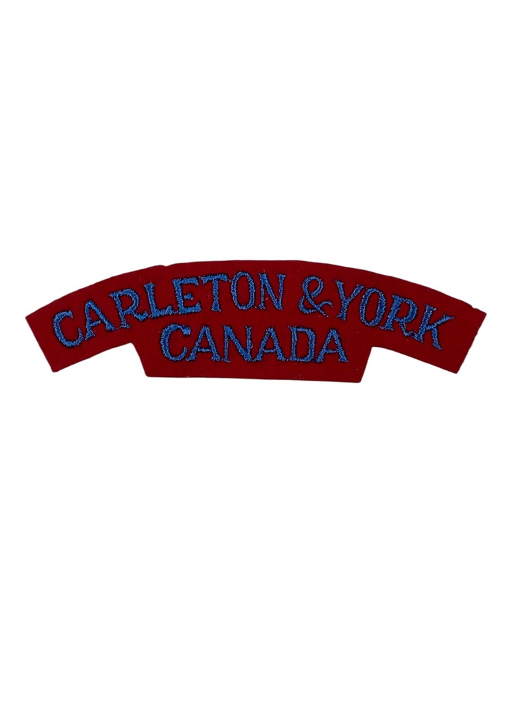WW2 Canadian Carleton and York Regiment Shoulder Title Insignia Single WW2 Canadian Carleton and York Regiment Shoulder Title Insignia Single