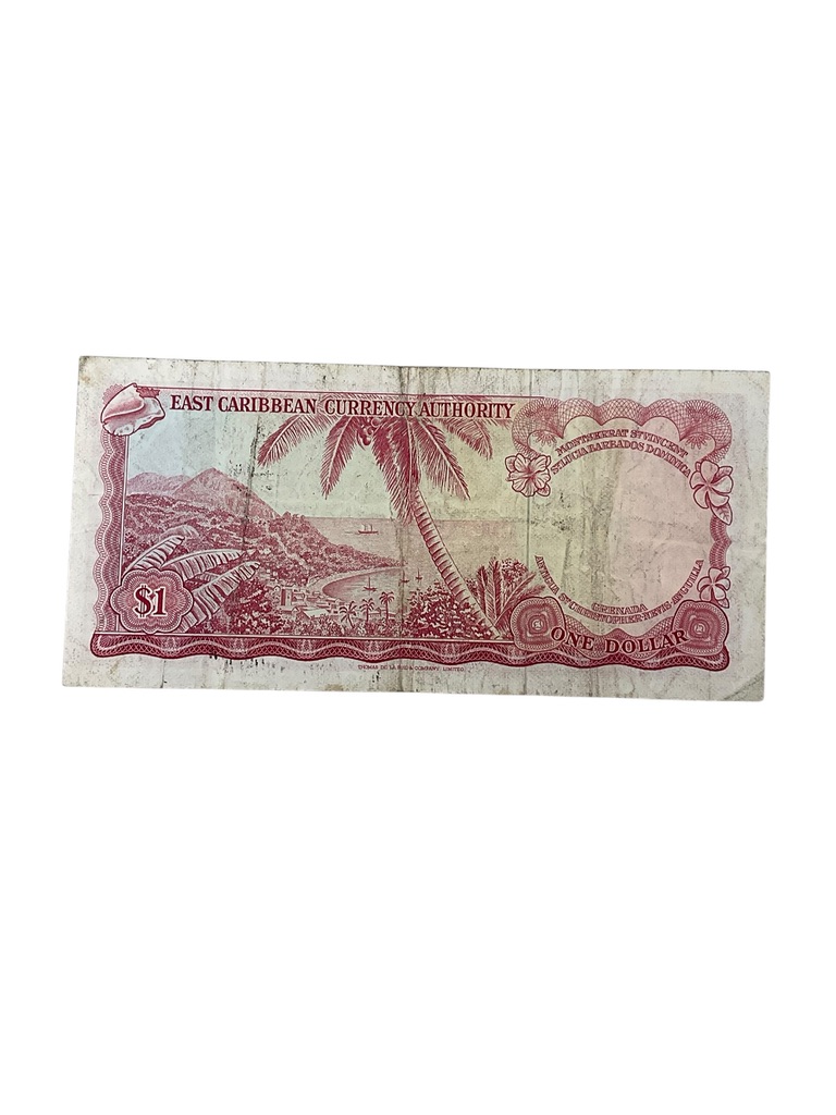 East Caribbean Currency Authority 1 Dollar Banknote Dated 1965 East Caribbean Currency Authority 1 Dollar Banknote Dated 1965